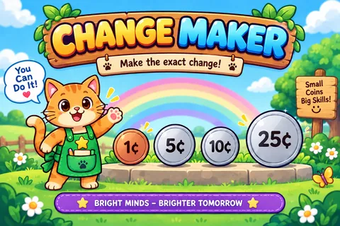 Change Maker game cover: making change practice for Grade 2
