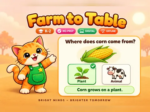 Farm to Table game cover: food science practice for K–2