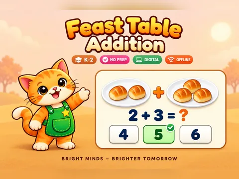 Feast Table Addition game cover: addition practice for K–2