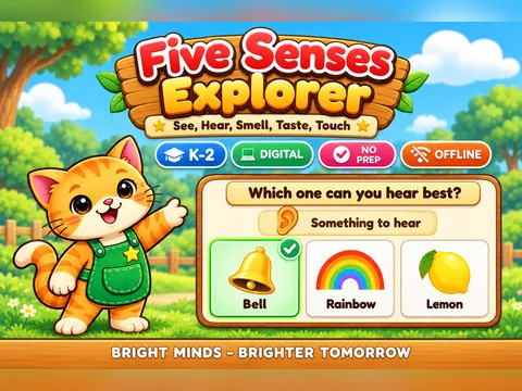 Five Senses Explorer game cover: five senses practice for K–1