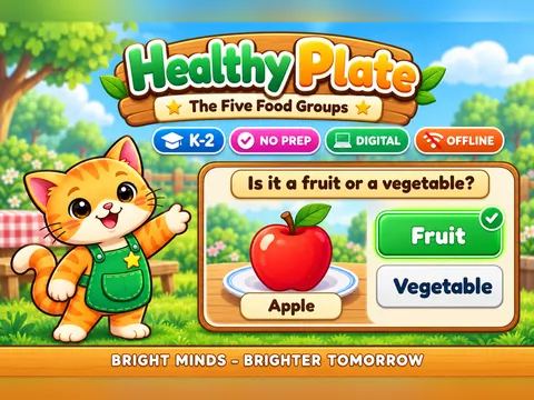 Healthy Plate game cover: food groups practice for K–2