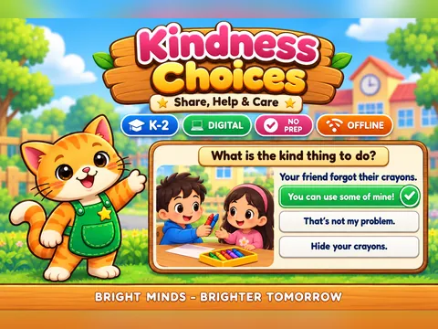 Kindness Choices game cover: kindness and friendship practice for K–2