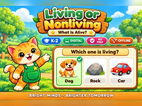 Living or Nonliving game cover: living and nonliving practice for K–2