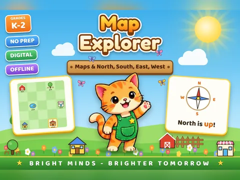 Map Explorer game cover: maps and directions practice for K–2