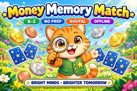 Money Memory Match game cover: coin matching practice for K–2