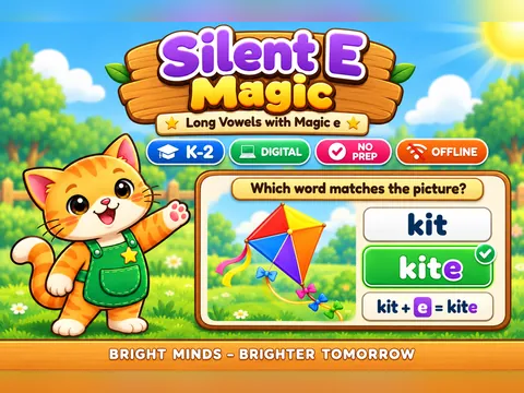 Silent E Magic game cover: silent e practice for K–2