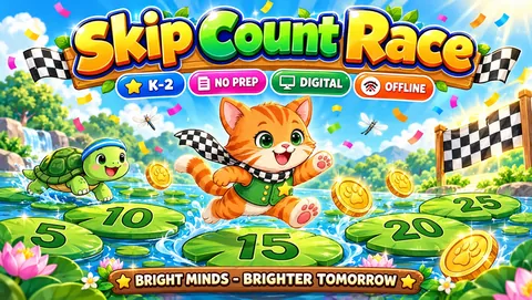 Skip Count Race game cover: skip counting practice for Grades 1–2