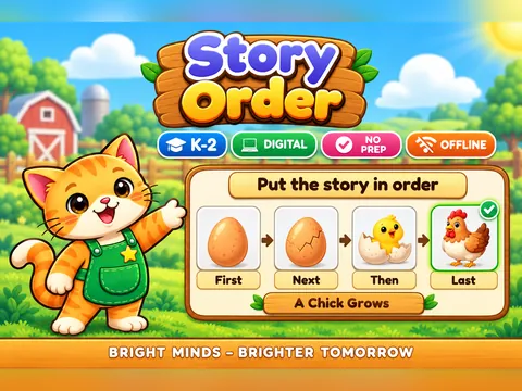 Story Order game cover: sequencing practice for K–2