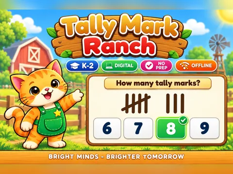 Tally Mark Ranch game cover: tally marks practice for K–2