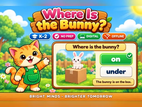 Where Is the Bunny game cover: position words practice for K–1