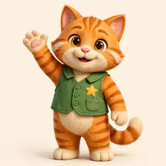 Bright Minds Club tabby mascot